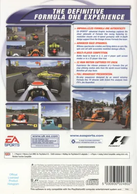 F1 Championship Season 2000 box cover back